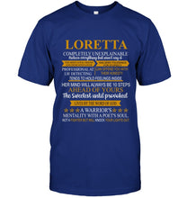 Load image into Gallery viewer, Loretta Custom Name Gift A Warrior's Mentality With A Poet's Soul Guys Tee
