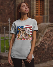 Load image into Gallery viewer, Bull Dogs USA Flag And Butterfly Pattern Gift For Dog Lovers Guys Tee
