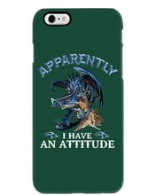 Load image into Gallery viewer, Apparently I Have An Attitude Blue Dragon Phone case
