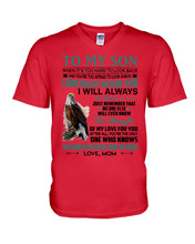 Load image into Gallery viewer, Look Right Beside You Eagle Mom Gift For Son Guys V-Neck
