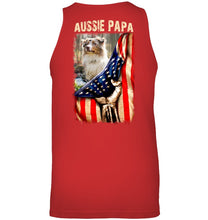 Load image into Gallery viewer, Aussie Papa America Flag Unique Custom Design For Dog Lovers Unisex Tank Top
