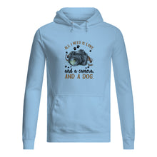 Load image into Gallery viewer, All I Need IS Love And A Camera And A Dog Gift For Dog Lovers Hoodie
