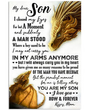 Load image into Gallery viewer, Dragon   Gift For Son Always Carry You In My Heart Custom Design Vertical Poster
