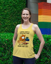 Load image into Gallery viewer, Cute Phone Case Gift For Books And Cats Lovers A Woman Cannot Be Quarantined Alone Ladies Flowy Tank
