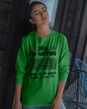 Load image into Gallery viewer, Cute Coffee Cup Shh I’m Napping Please Do Not Disturb Gift For Nurse Unisex Long Sleeve
