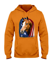 Load image into Gallery viewer, Horse Covered Into USA Flag Meaningful Gift For Men Hoodie
