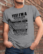 Load image into Gallery viewer, A Spoiled Son Of     September Freaking Awesome Mom For Birthday Gift Guys Tee

