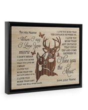 Load image into Gallery viewer, I Love You More Custom Name Deer Gift For Boyfriend Framed Matte Canvas
