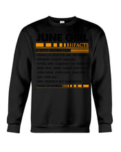 Load image into Gallery viewer, June Girl Facts Very Friendly But Dangerous Custom Design Sweatshirt
