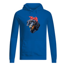 Load image into Gallery viewer, Dachshund Mom With Polka Dots Hair Red Bow Gift For Dog Lovers Hoodie
