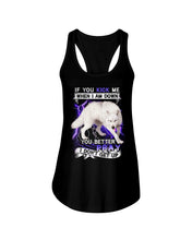 Load image into Gallery viewer, If You Kick Me When I Am Down You Better Pray Trending Ladies Flowy Tank

