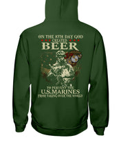 Load image into Gallery viewer, 8th Day God Created Beer To Prevent The Us Marine Hoodie
