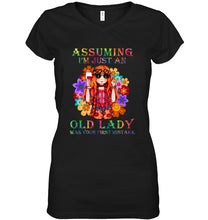 Load image into Gallery viewer, I Am Just An Old Lady Was Your First Mistake Hippie Ladies V-Neck
