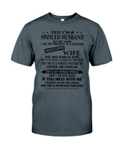 Load image into Gallery viewer, A Spoiled Husband Of April Freaking Awesome Wife Trending For Birthday Gift Guys Tee

