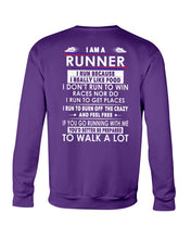 Load image into Gallery viewer, I Am A Runner I Run Because I Really Like Food Custom Design Sweatshirt

