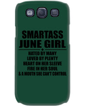 Load image into Gallery viewer, Birthday Gift For Smartass June GirlHeart On Her Sleeve Phone case

