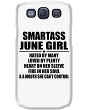 Load image into Gallery viewer, Birthday Gift For Smartass June GirlHeart On Her Sleeve Phone case
