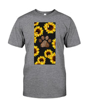 Load image into Gallery viewer, Dog Paw Sunflower  Special Custom Design For Dog Lovers Guys Tee
