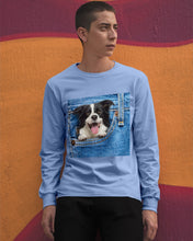 Load image into Gallery viewer, Border Collie In Denim Pocket Gift For Dog Lovers Unisex Long Sleeve
