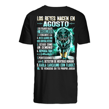 Load image into Gallery viewer, Birthday Gift Los Reyes Nacen En Agosto Angry Wolf Guys Tee
