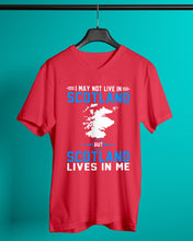 Load image into Gallery viewer, I May Not Live In Scotland But Scotland Lives In Me Custom Design Guys V-Neck
