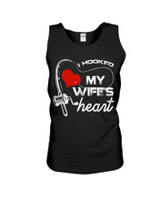 Load image into Gallery viewer, I Hooked My Wifes Heart Gift For Fishing Lovers Unisex Tank Top
