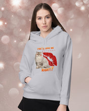 Load image into Gallery viewer, Cat With Red Lips You'll Love Me Forever Gift For Cat Lovers Hoodie
