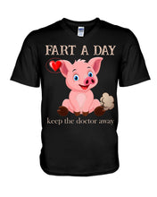Load image into Gallery viewer, Fart A Day Keep The Doctor Away Gift For Pig Lovers Guys V-Neck
