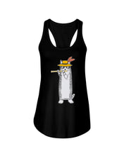 Load image into Gallery viewer, Cat Plays Flute Special Custom Design For Music Lovers Ladies Flowy Tank
