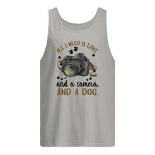 Load image into Gallery viewer, All I Need IS Love And A Camera And A Dog Gift For Dog Lovers Unisex Tank Top
