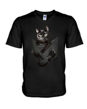 Load image into Gallery viewer, Cat In Your Front Pocket Perfect Gift For Friends Who Loves Cat Guys V-Neck
