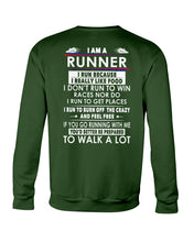 Load image into Gallery viewer, I Am A Runner I Run Because I Really Like Food Custom Design Sweatshirt
