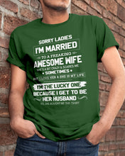 Load image into Gallery viewer, Gift For Husband I'm The Lucky One Because I Get To Be Her Husband Guys Tee
