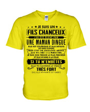 Load image into Gallery viewer, Je Suis Un Fils Chanceux Birthday Gift For Men Guys V-Neck
