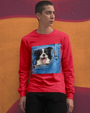 Load image into Gallery viewer, Border Collie In Denim Pocket Gift For Dog Lovers Unisex Long Sleeve
