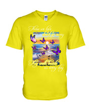 Load image into Gallery viewer, Butterfly Sunset On Beach Those We Love Don't Go Away Gift For Lover Guys V-Neck
