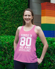 Load image into Gallery viewer, Fabrique En 80 40 Ans D'Excellence Custom Design Gift For Friends Ladies Flowy Tank
