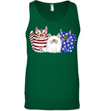 Load image into Gallery viewer, Three Cute Cats And US Flag Gift For Cats Lovers Unisex Tank Top
