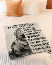 Load image into Gallery viewer, Dinosaur King Mom Gift For Daughter Remember Whose Daughter You Are Fleece Blanket

