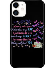 Load image into Gallery viewer, Butterflies When I Miss You I Just Have To Look Inside My Heart Gift For Lover Phone case
