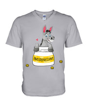 Load image into Gallery viewer, Funny Donkey Anti Depressant Meaning Gift For Women Guys V-Neck
