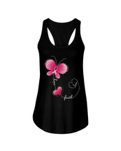 Load image into Gallery viewer, Faith Butterfly Breast Cancer Awareness Custom Design Ladies Flowy Tank
