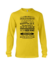 Load image into Gallery viewer, Gift For Husband I'm The Property Of A Freaking Awesome Wife Who Was Born In September Unisex Long Sleeve
