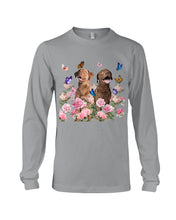 Load image into Gallery viewer, Gift For Dog LoversChesapeake Bay Retriever With Peonies Unisex Long Sleeve

