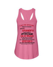 Load image into Gallery viewer, I Get My Attitude From My Freakin' Awesome Grandpa Who Was Born In October Ladies Flowy Tank
