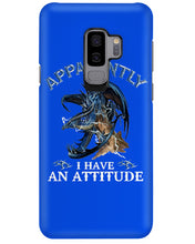 Load image into Gallery viewer, Apparently I Have An Attitude Blue Dragon Phone case
