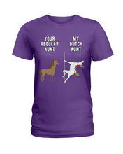 Load image into Gallery viewer, Funny Unicorn Difference Between Your Regular Aunt And My Dutch Aunt Ladies Tee
