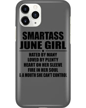 Load image into Gallery viewer, Birthday Gift For Smartass June GirlHeart On Her Sleeve Phone case
