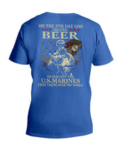 Load image into Gallery viewer, 8th Day God Created Beer To Prevent The Us Marine Guys V-Neck
