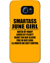 Load image into Gallery viewer, Birthday Gift For Smartass June GirlHeart On Her Sleeve Phone case
